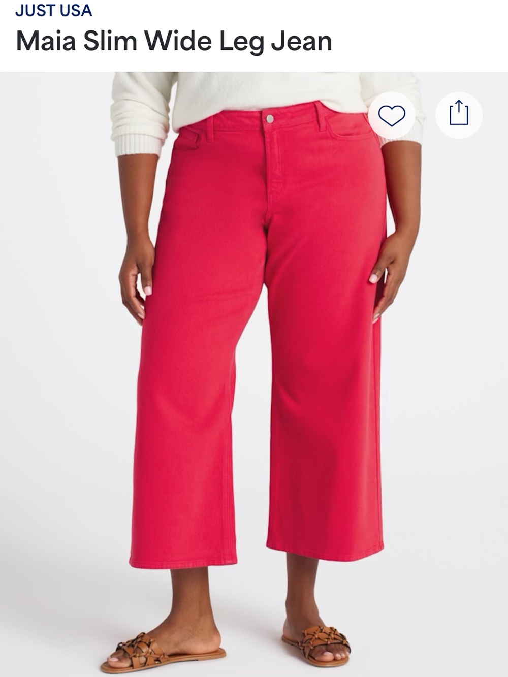 JustUSA Fuchsia Pink Cropped Straight Leg Jeans Women’s Size 18W 28” Hem